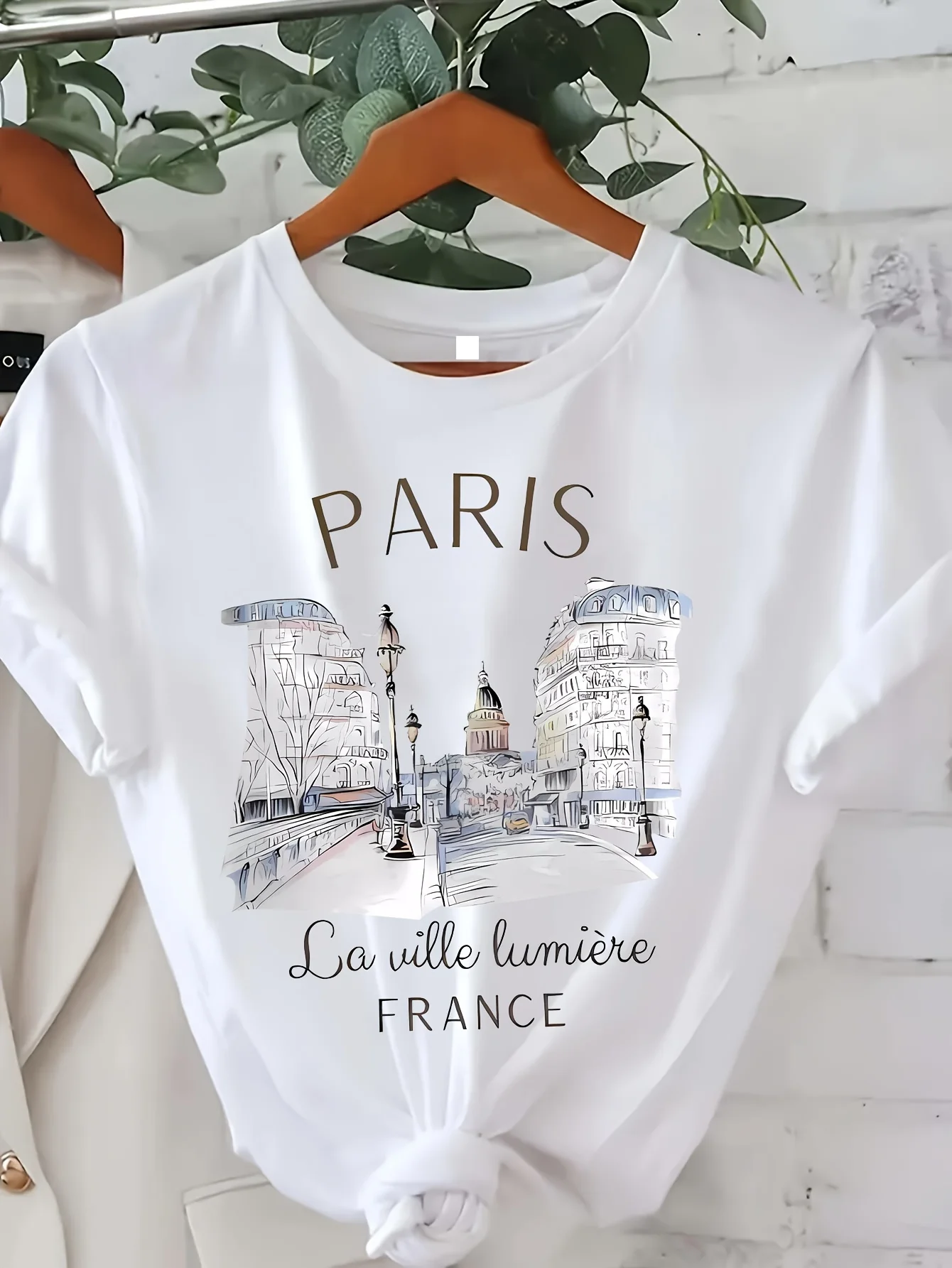 Street Fashion Paris - 패션 그래픽 티셔츠 파리 프린트 여성