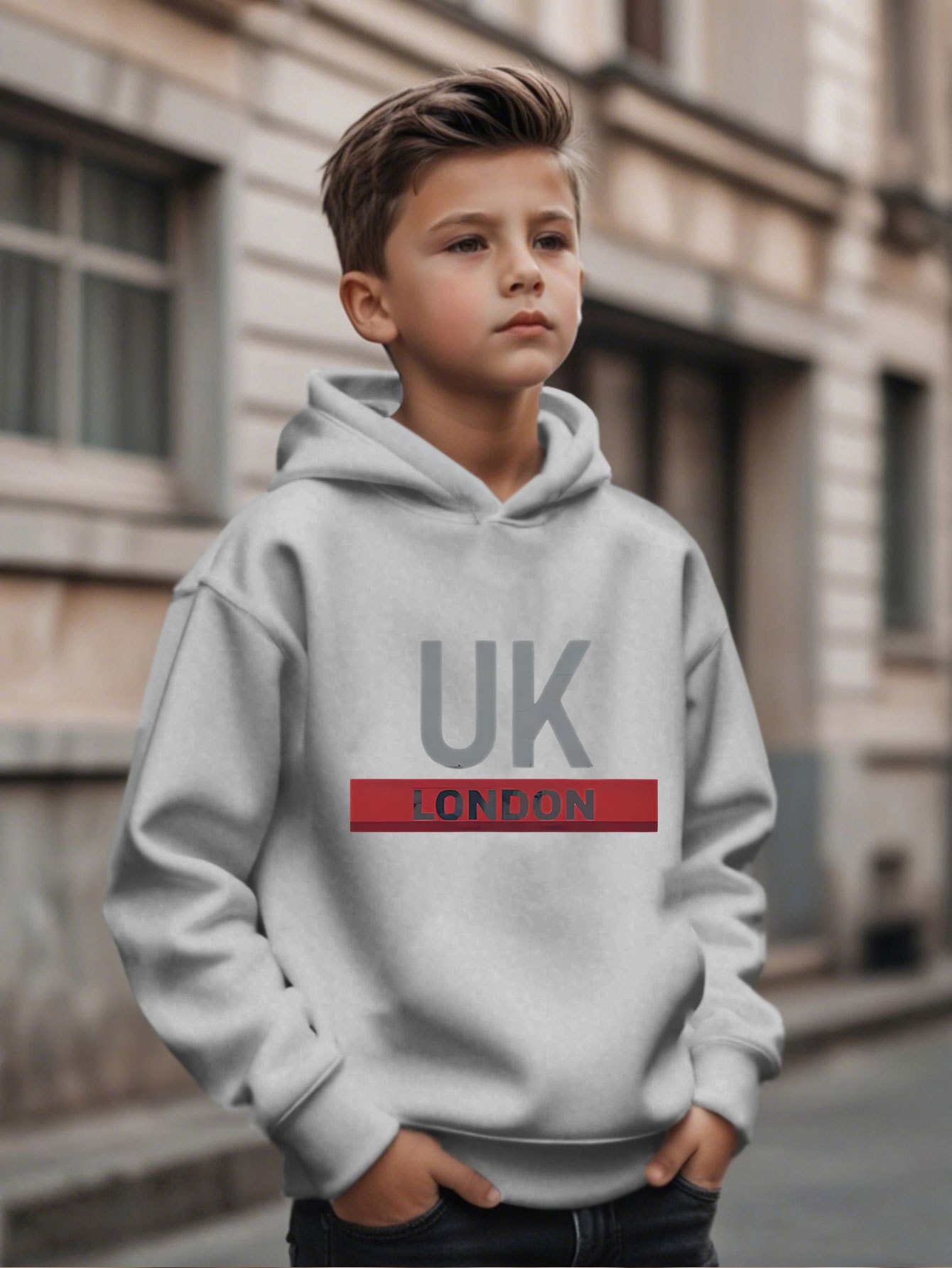영국 런던 프린트 후드티 남아용 패셔너블 캐주얼 재킷  - Street Fashion London 리뷰 및 가격