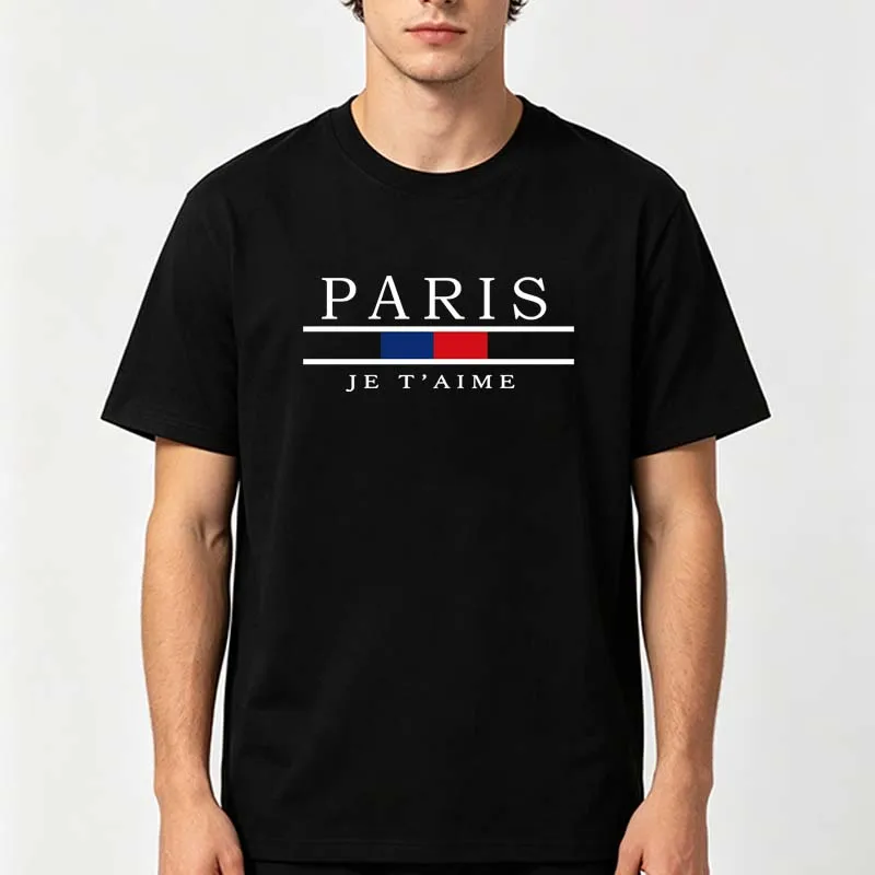 파리 그래픽 프린트 티셔츠 남성 여름 캐주얼 패션 스포 - Street Fashion Paris 리뷰 및 가격