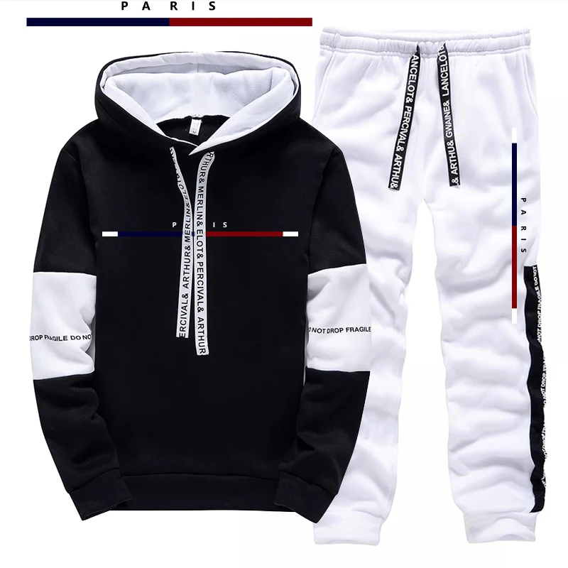 파리 패션 프린트 남성 세트/후드티/바지 가을 데일리  - Street Fashion Paris 리뷰 및 가격