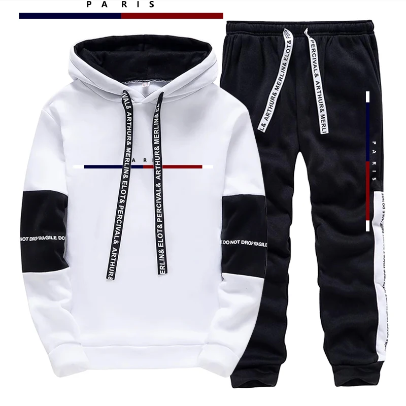 파리 패션 프린트 남성 세트/후드티/바지 가을 데일리  - Street Fashion Paris 리뷰 및 가격
