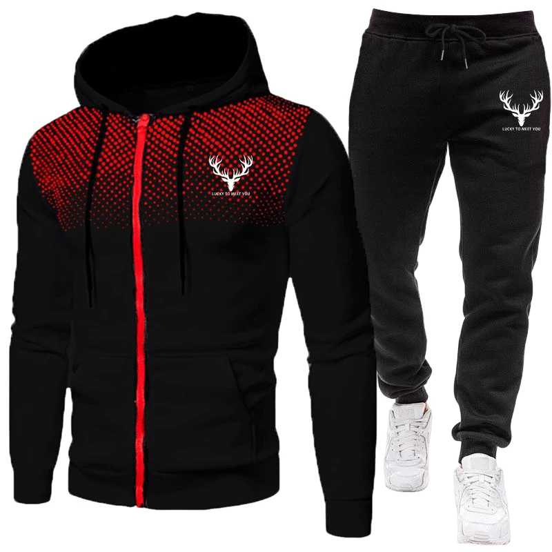 2026 신상 남성 세트 지퍼 후드티와 블랙 스웨트팬츠 - Street Fashion Hoodie 리뷰 및 가격